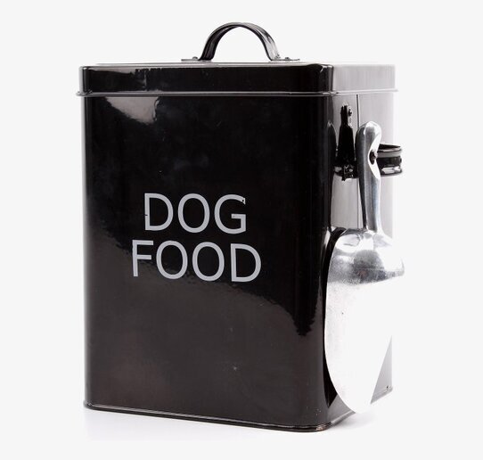 Bild av stilren och funktionell plåtburk för hundmat