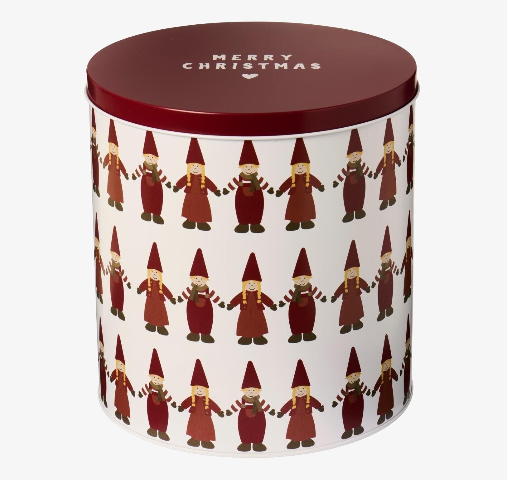 Plåtburk Rund Tomtenissar IB Laursen Plåtburkar Metallburkar