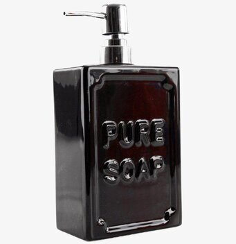 Tvålpump Svart från Interstil med texten PURE SOAP