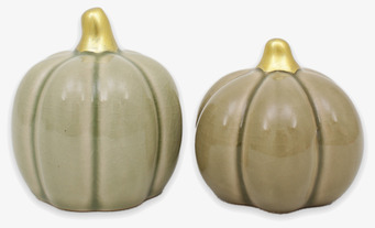 Bild på dekorativa keramikpumpor med krackelerad glasyr