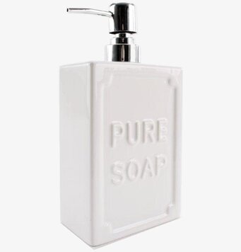 Tvålpump Vit från Interstil i vitt porslin med rostfri pump