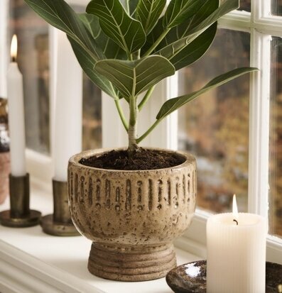 Kruka Pokal Naturbrun IB Laursen Krukor Örtkrukor Glaskrukor