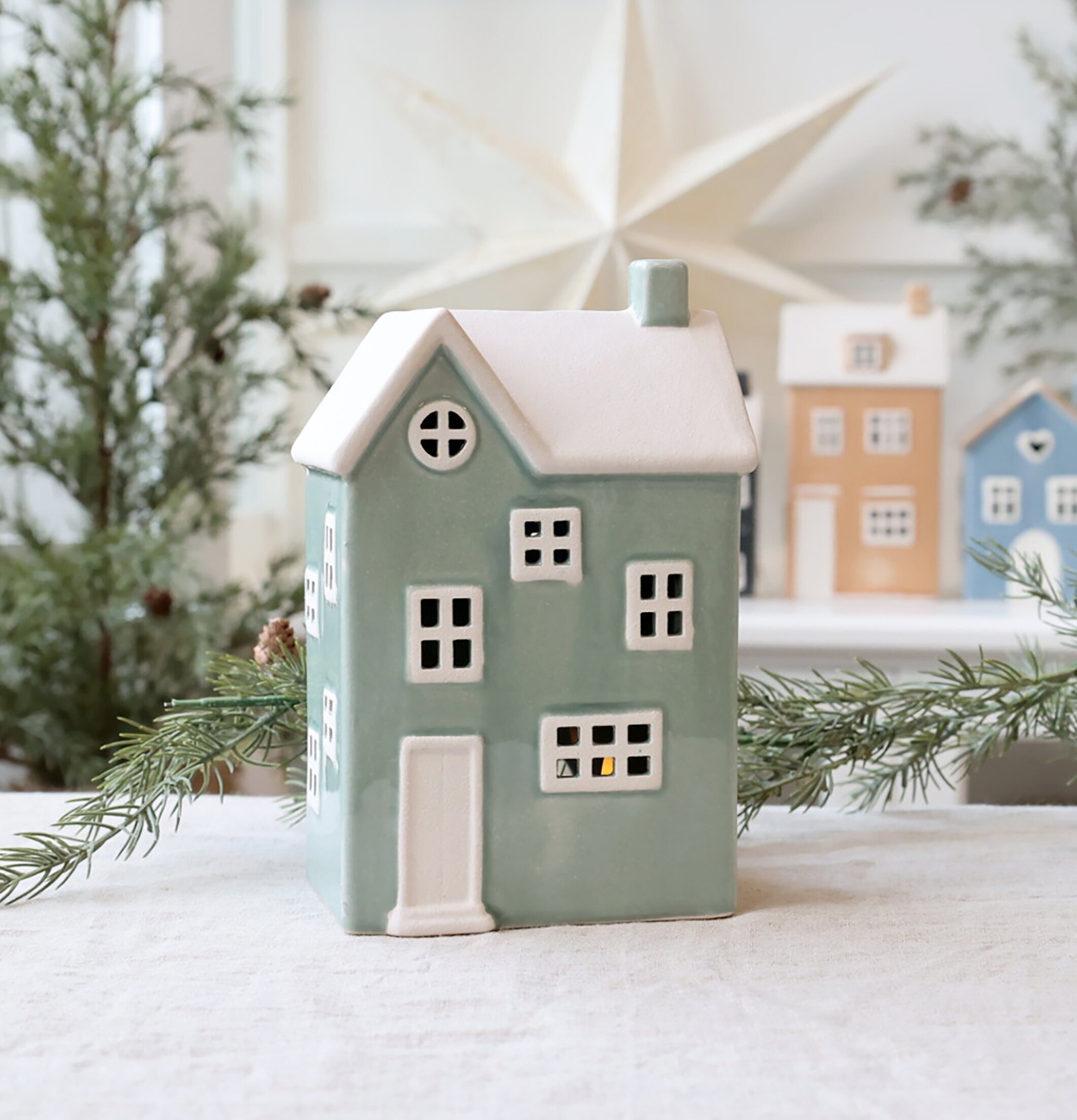 Ljuslykta Hus Chamonix Verte Chic Antique Lyktor Endless Light Ljuslyktor