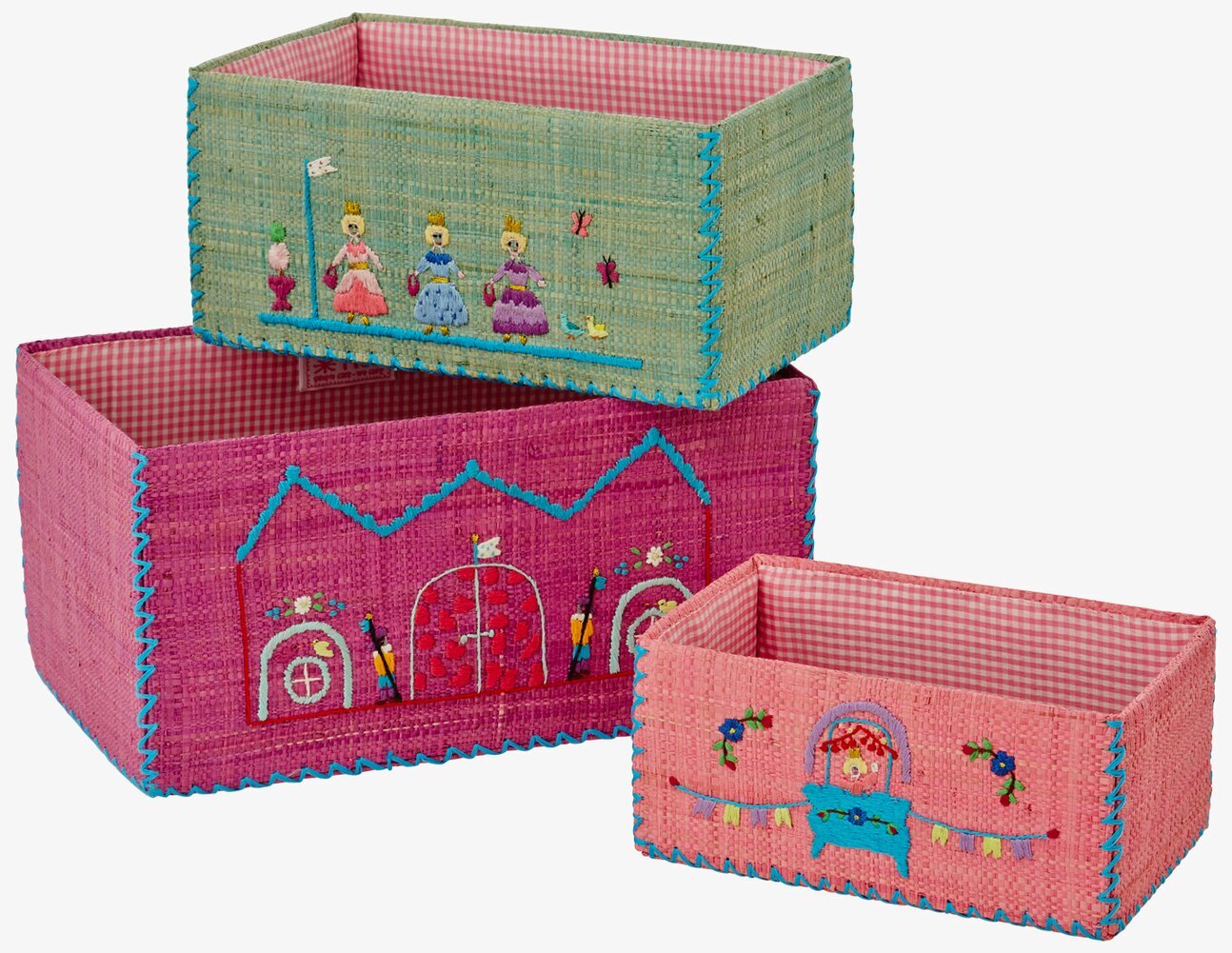 Leksakskorg Raffia S från Rice i färgglada naturmaterial