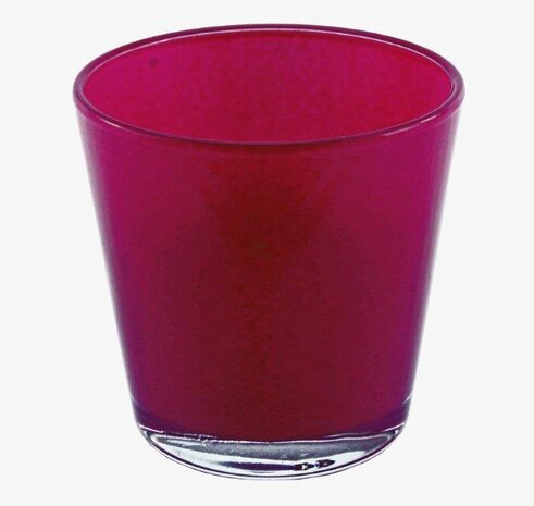 Ljuslykta Cerise från Interstil i cerise glas, enkel design