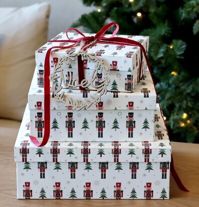 Förvaringsask 3-Pack Nötknäppare Chic Antique Förvaringslådor och korgar Boxar Förvaringsboxar Porslinsboxar Trälådor Smyckesboxar i porslin Förvaringsbrickor