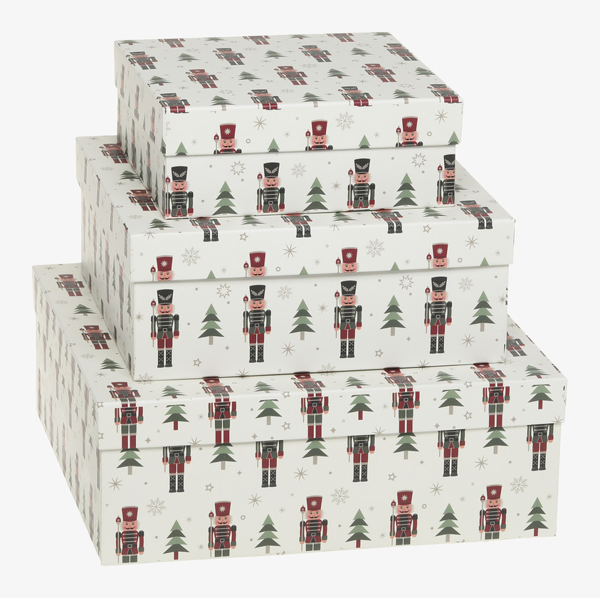 Förvaringsask 3-Pack Nötknäppare Chic Antique Förvaringslådor och korgar Boxar Förvaringsboxar Porslinsboxar Trälådor Smyckesboxar i porslin Förvaringsbrickor