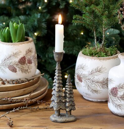 Ljusstake Gran Antik Mässing Chic Antique Ljusstakar Adventsstakar Ljushållare Ljushyllor