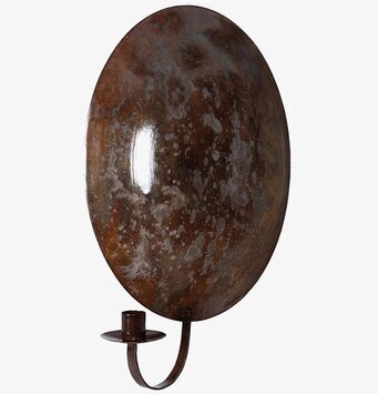 Bild av väggmonterad ljuslampett i brun onyx med marmormönster