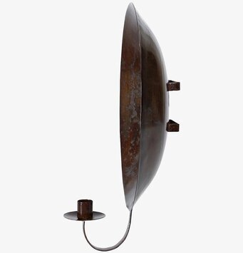 Bild på elegant ljuslampett i brun onyx med metallarm