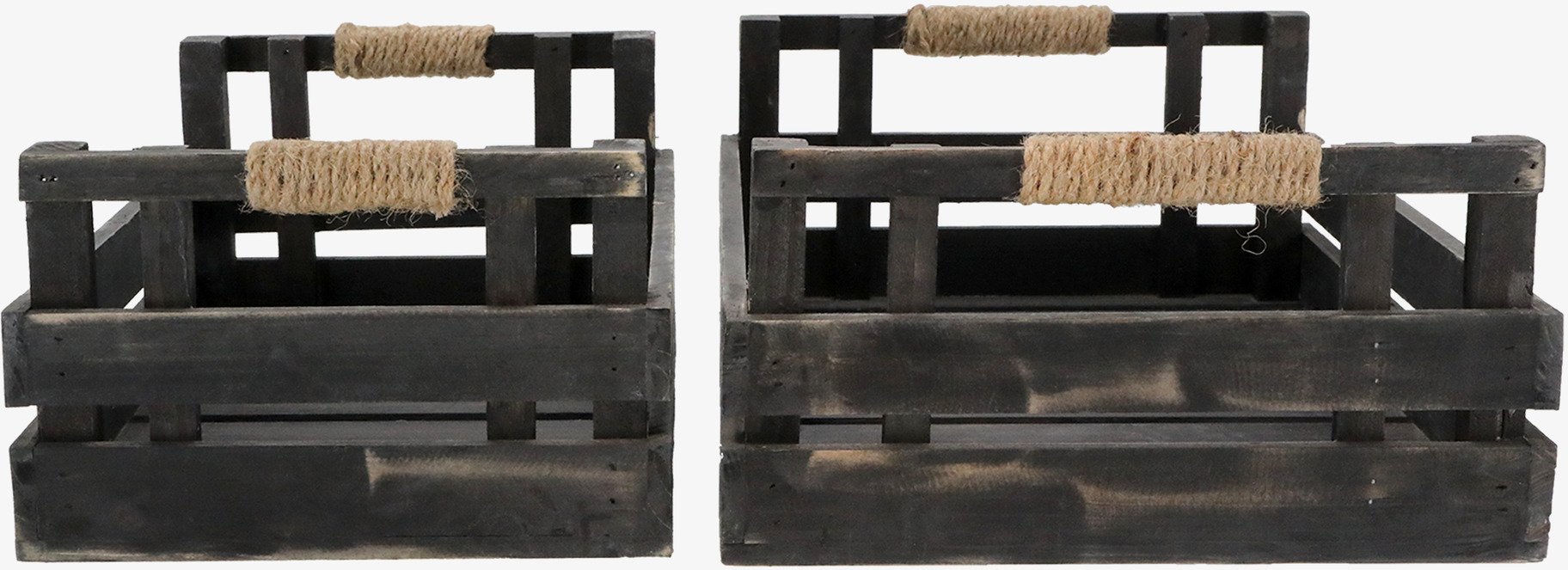 Trälåda Set/2 Antiksvart Chic Antique Förvaringslådor och korgar Boxar Förvaringsboxar Porslinsboxar Trälådor Smyckesboxar i porslin Förvaringsbrickor