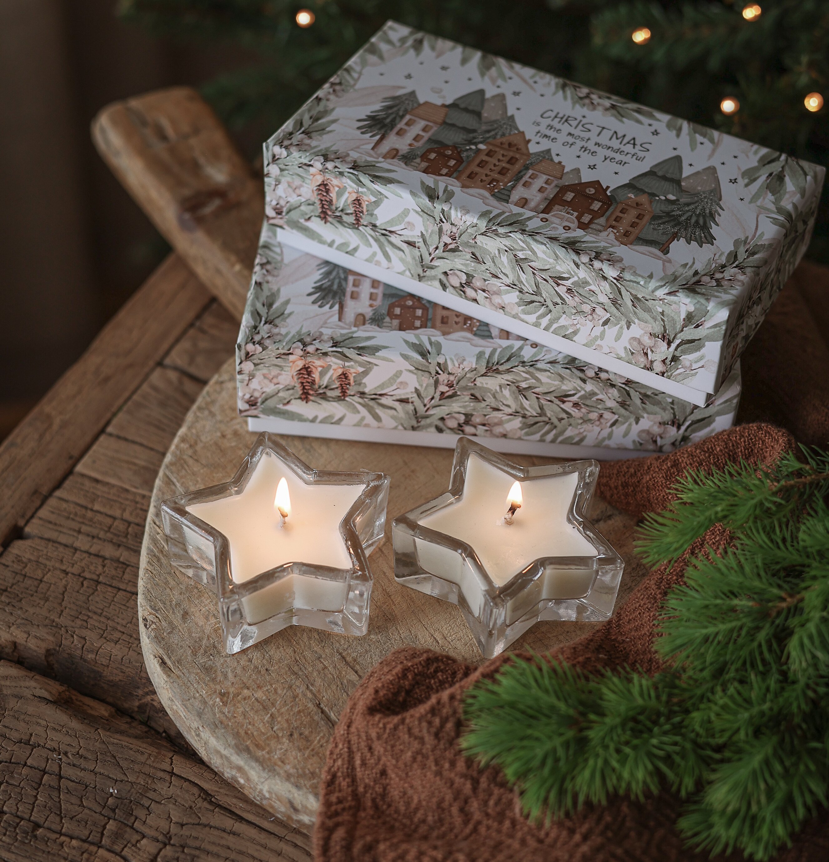 Doftljus 2/set Winter Stars - Majas Cottage Doftljus/doftpinnar