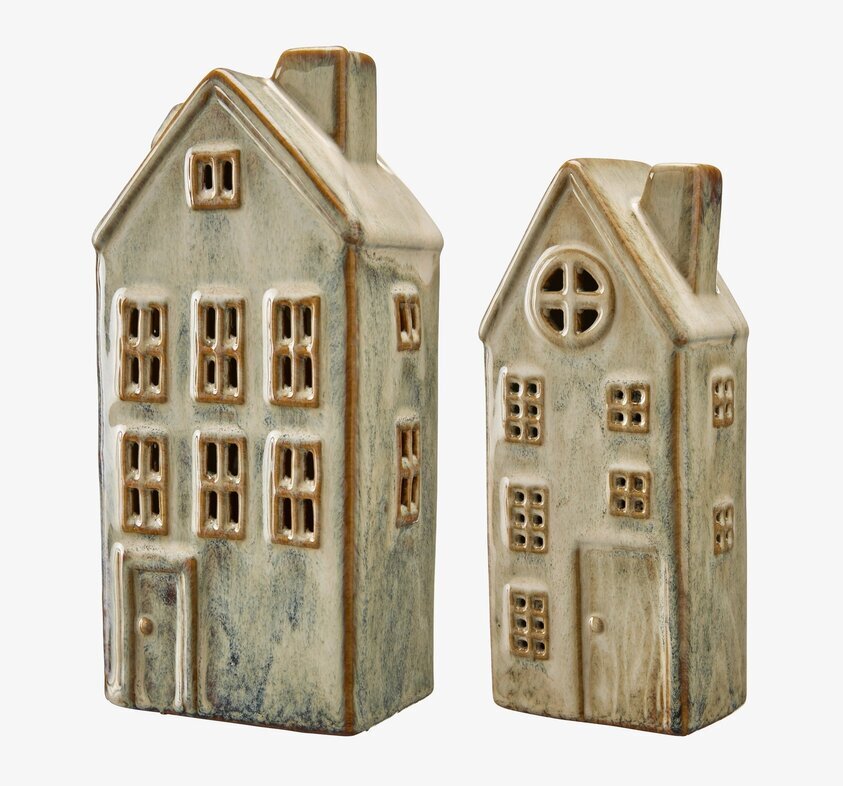 Hus Set/2 Led Offwhite Wikholm Form Övrig prydnad/dekoration för inredning innemiljö