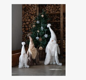 Tomte Adam Brun Liten Vit Stor Mellan Wikholm Form Tomtar Tomtenisse Tomtenissa Julrelaterade dockor och julmjukisdjur