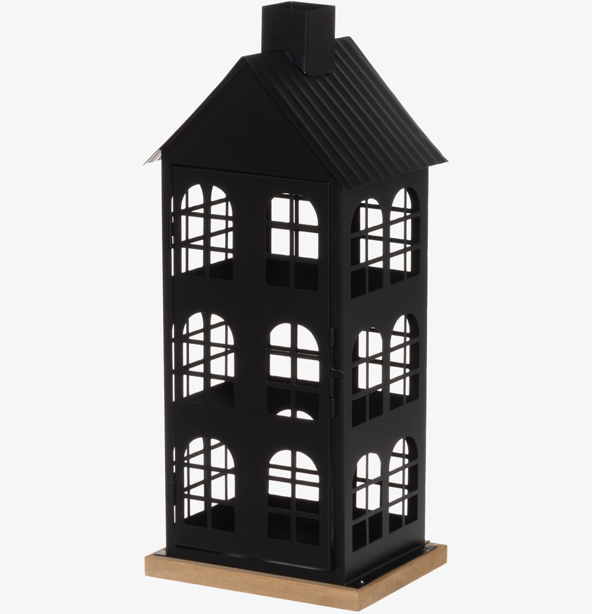 Ljuslykta Hus Svart/Natur 42cm 4Living Lyktor Endless Light Ljuslyktor