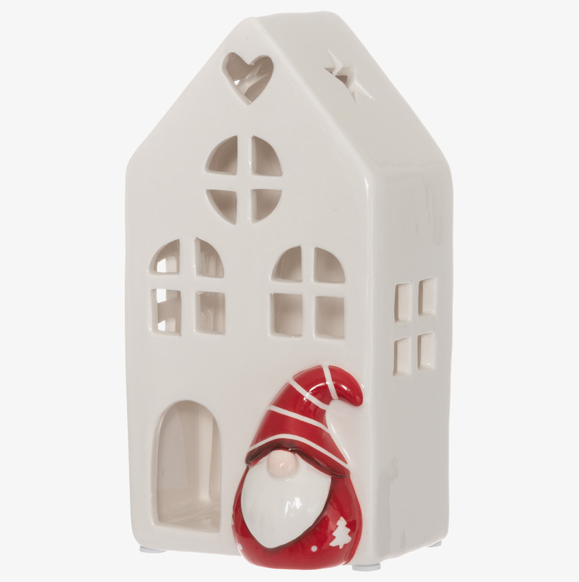 Ljuslykta Tomtehus Vit/Röd 4Living Lyktor Endless Light Ljuslyktor