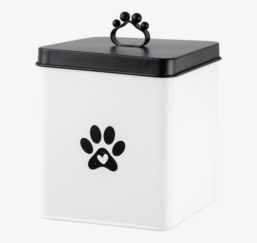 Plåtburk Paw 3 Vit/Svart 4Living Plåtburkar Metallburkar