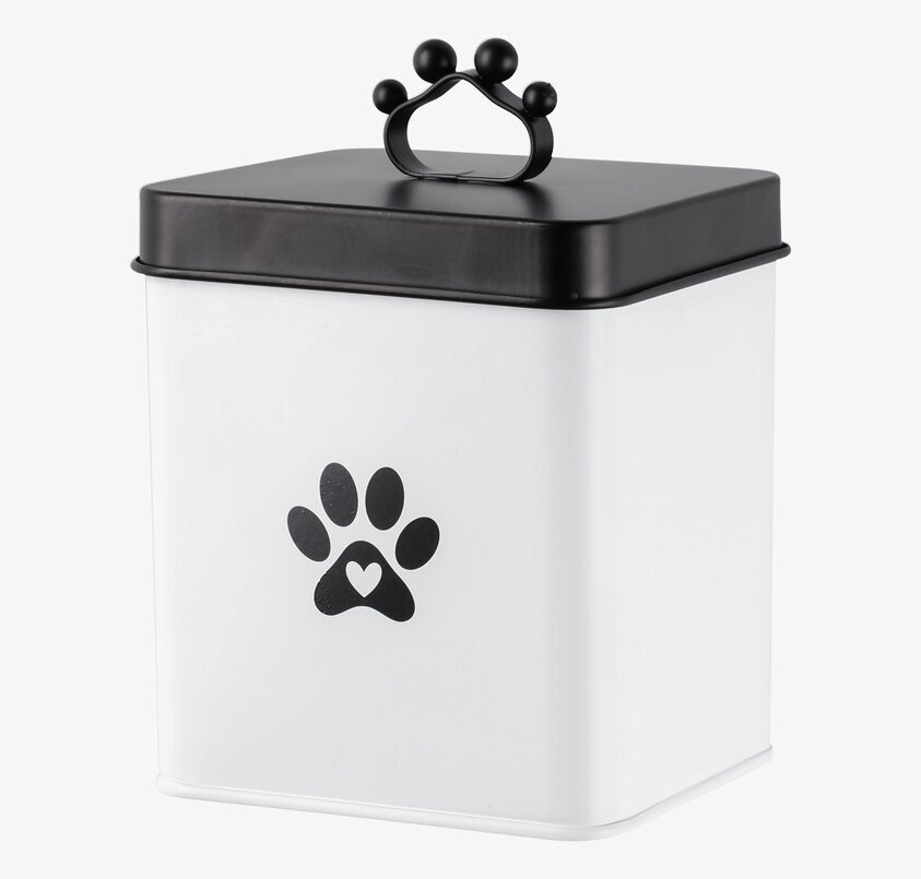 Plåtburk Paw 2 Vit/Svart 4Living Plåtburkar Metallburkar