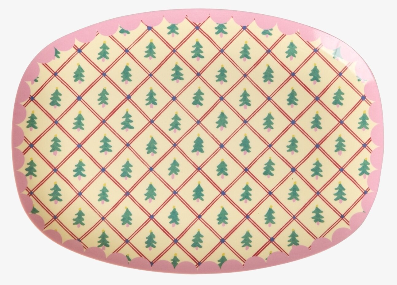 Liten Tallrik Diamond Christmas Tree Print Rice Tallrikar Djupa tallrikar (ej skål) Desserttallrikar Assietter Barntallrikar Picknicktallrikar