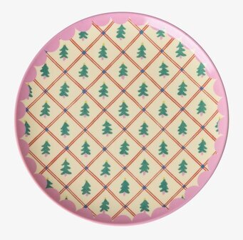 Desserttallrik Diamond Christmas Tree Print Rice Tallrikar Djupa tallrikar (ej skål) Desserttallrikar Assietter Barntallrikar Picknicktallrikar