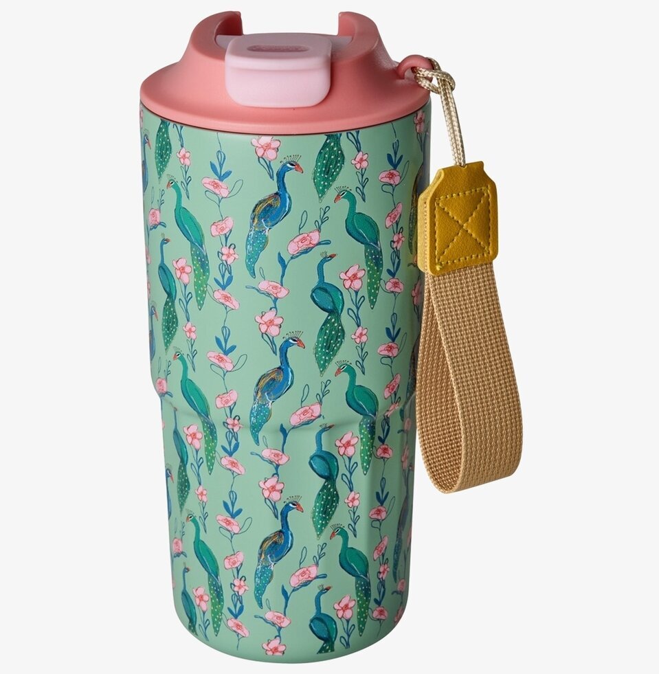 Thermokopp Peacock Power Print Rice Muggar to-go/togo/to go/termomuggar med lock