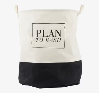 Tvättkorg Plan To Wash från House Doctor i tvåfärgat tyg