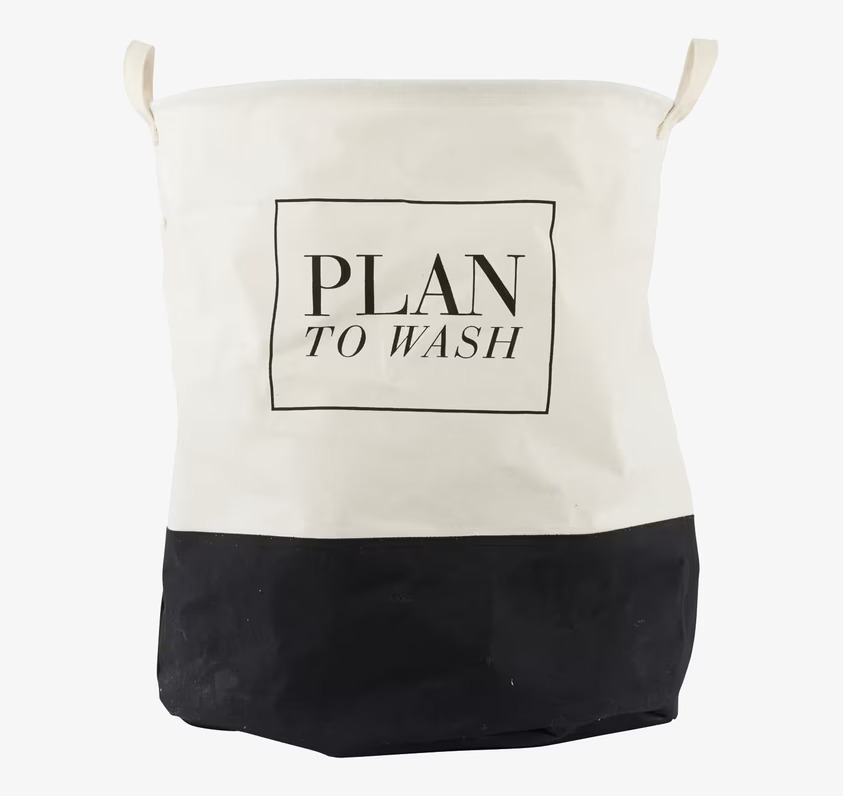 Tvättkorg Plan To Wash från House Doctor i tvåfärgat tyg