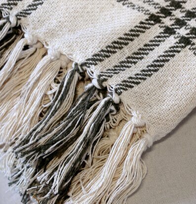 Aix Pläd Oliv/Creme Chic Antique Täcken, filtar, plädar och överkast Filtar Plädar Överkast