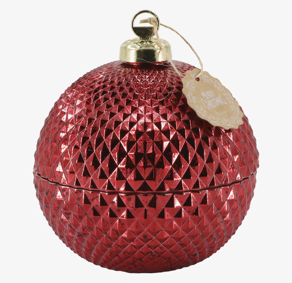 Ljus Julkula Röd Stor Chic Antique Stearinljus Värmeljus