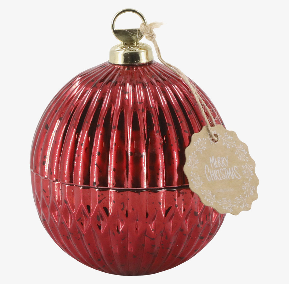 Ljus Julkula Röd Liten Chic Antique Stearinljus Värmeljus