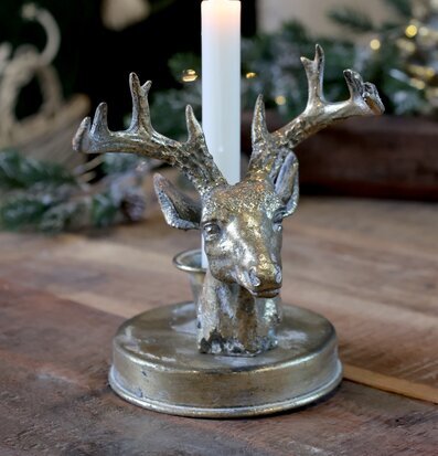 Ljusstake Hjort Antik Mässing Chic Antique Ljusstakar Adventsstakar Ljushållare Ljushyllor