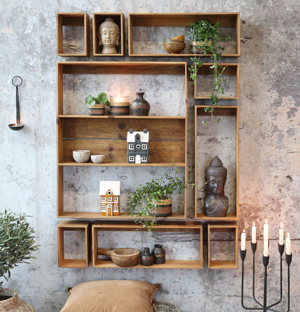 Vägghylla Reol Set/9 Chic Antique Vägghyllor