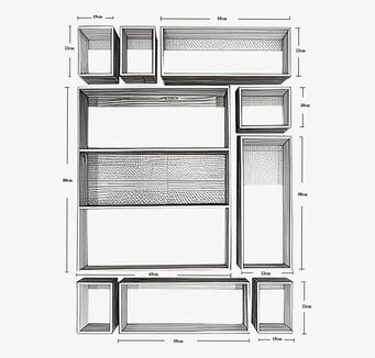 Vägghylla Reol Set/9 Chic Antique Vägghyllor