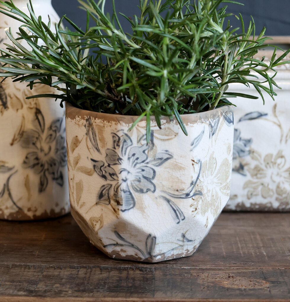 Kruka Keramik Croix Diamant Chic Antique Krukor Örtkrukor Glaskrukor