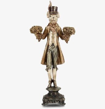 Bild av dekorativ ljusstake i form av mus i guld och brons