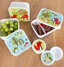 Matbox Rund Uggla från Sass & Belle på ljus träyta