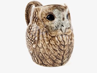 Bild av keramikkanna formad som naturtrogen uggla, 11,5 cm