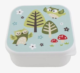 Matbox Uggla från Sass & Belle med färgglatt skogstema