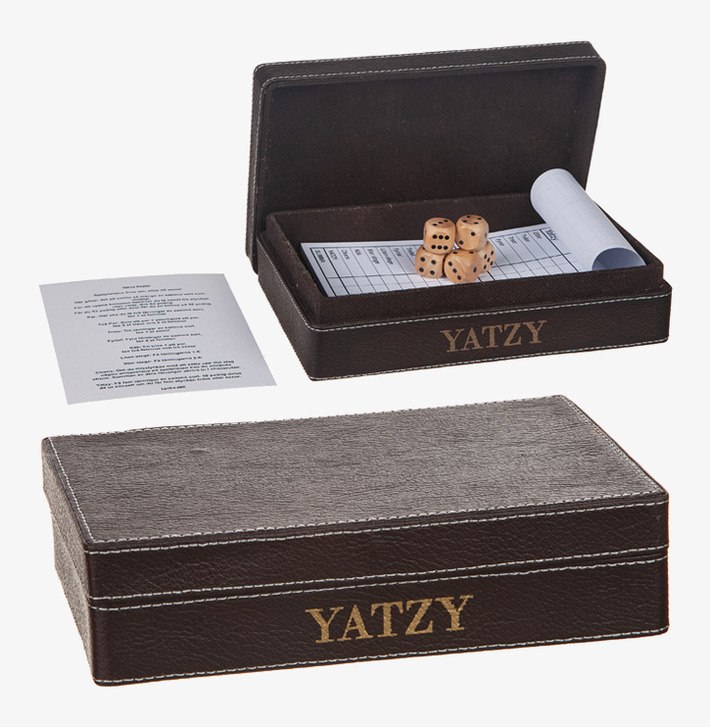 Yatzy Box Konstläder Different Design Brädspel Tre I Rad