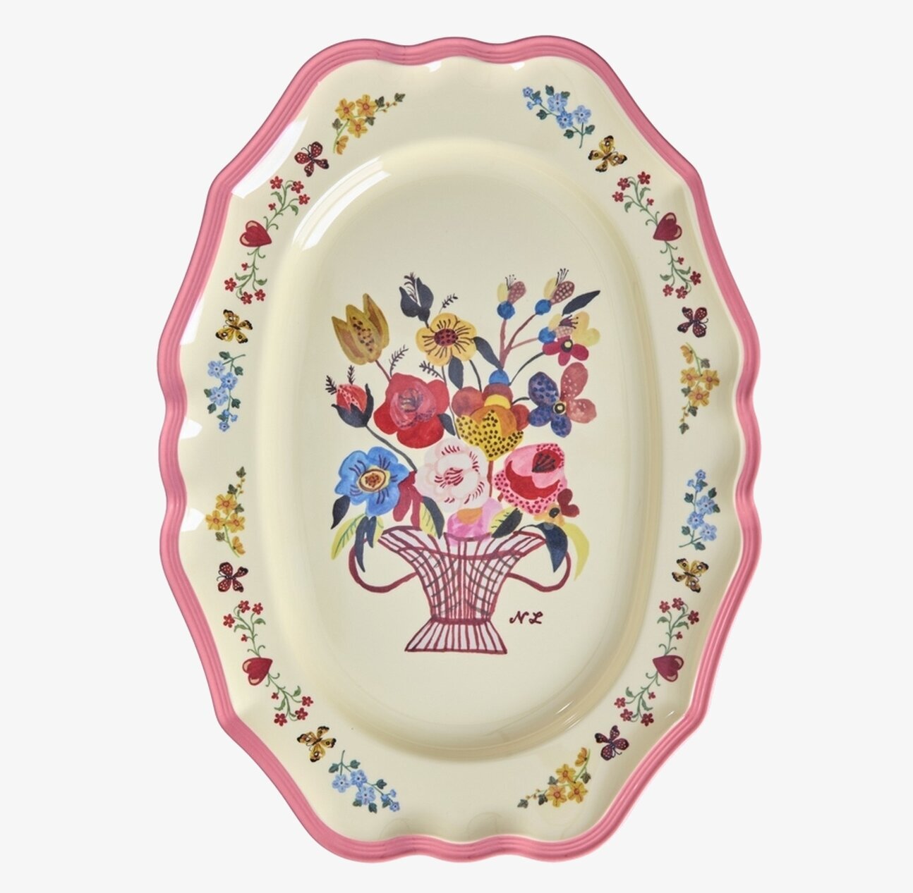 Serveringsfat Vintage Pink - Rice x Nathalie Lété Serveringsbrickor Brickset