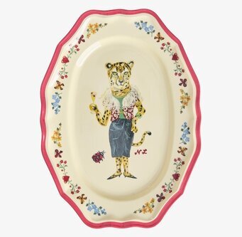 Serveringsfat Vintage Red - Nathalie L'ete Print Rice Serveringsbrickor Brickset