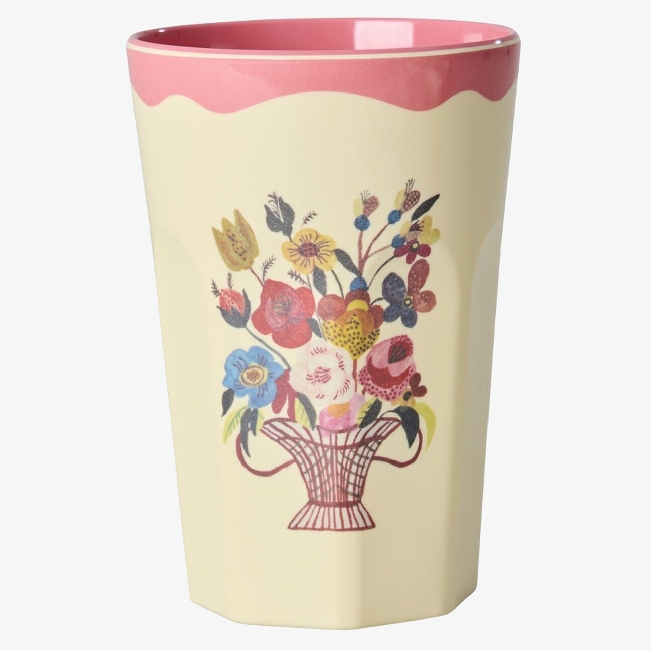 Melaminmugg 2-Pack Pink - Nathalie L'ete Print Rice Melaminmuggar Lattemuggar i melamin Melaminkoppar