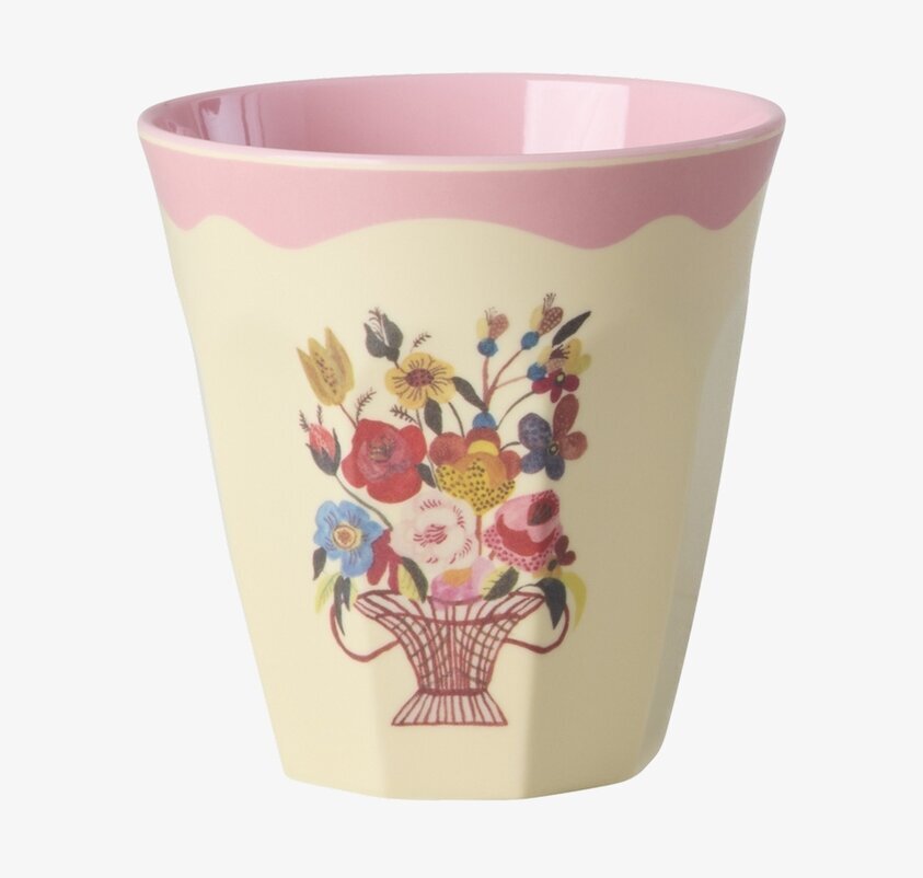 Melaminmugg Pink - Nathalie L'ete Print Rice Melaminmuggar Lattemuggar i melamin Melaminkoppar