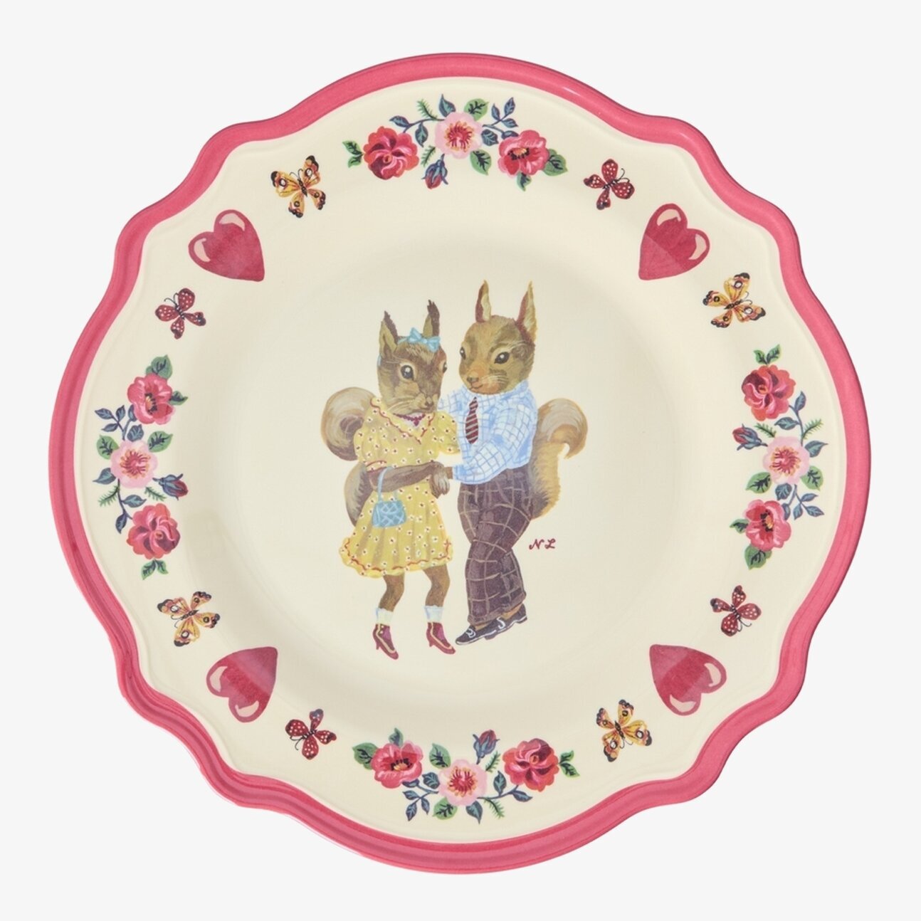 Tallrik Vintage Red Kiss - Nathalie L'ete Print Rice Tallrikar Djupa tallrikar (ej skål) Desserttallrikar Assietter