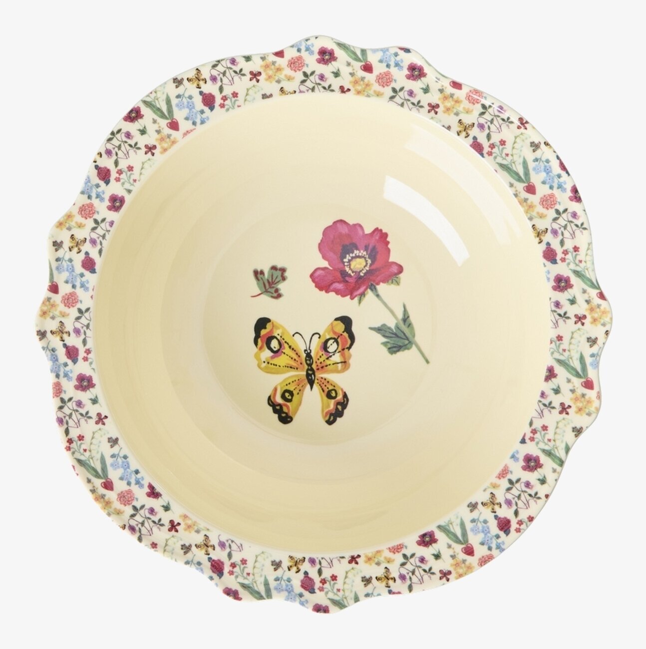 Vintage Skål Pink Large - Nathalie L'ete Print Rice Skålar att äta ur tilltugg Såskannor/Vispskål servering