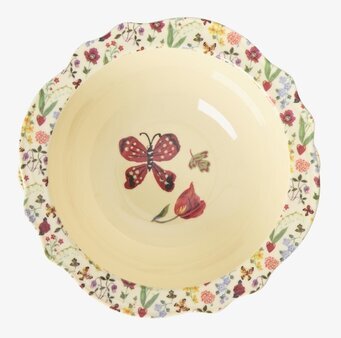 Vintage Skål Pink - Nathalie L'ete Print Rice Skålar att äta ur tilltugg Såskannor/Vispskål servering Matlådor