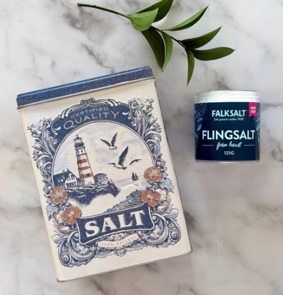 Plåtburk Salt Bromma Kortförlag Plåtburkar Metallburkar