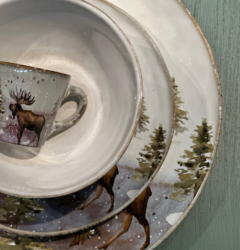 Tallrik Holly Elk Ø21cm Skål Glöggmugg Miljögården Tallrikar Djupa tallrikar (ej skål) Desserttallrikar Assietter Barntallrikar Picknicktallrikar