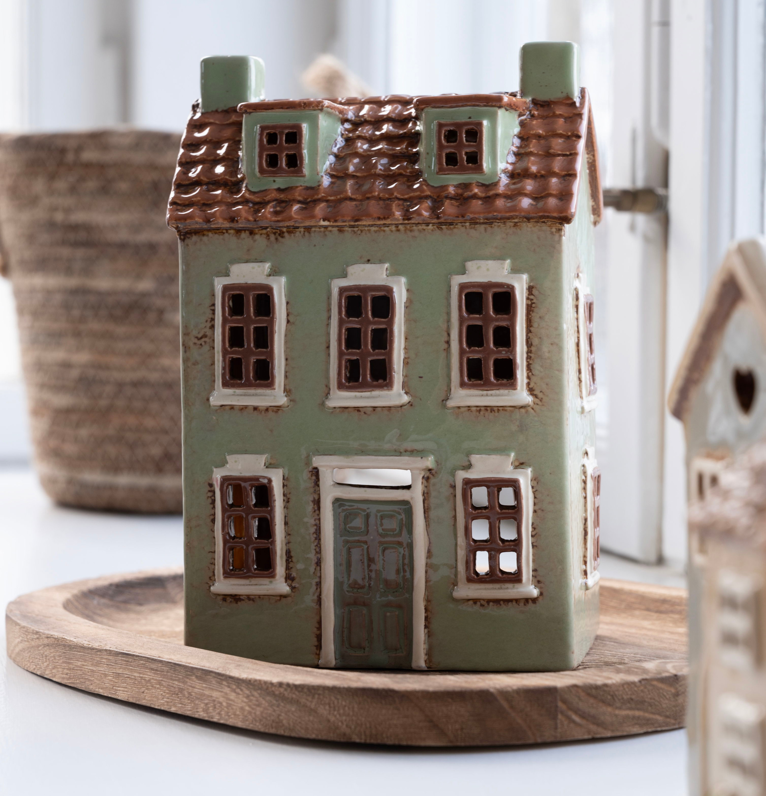 Ljuslykta Hus Grön Det Gamle Apotek Lyktor Endless Light Ljuslyktor