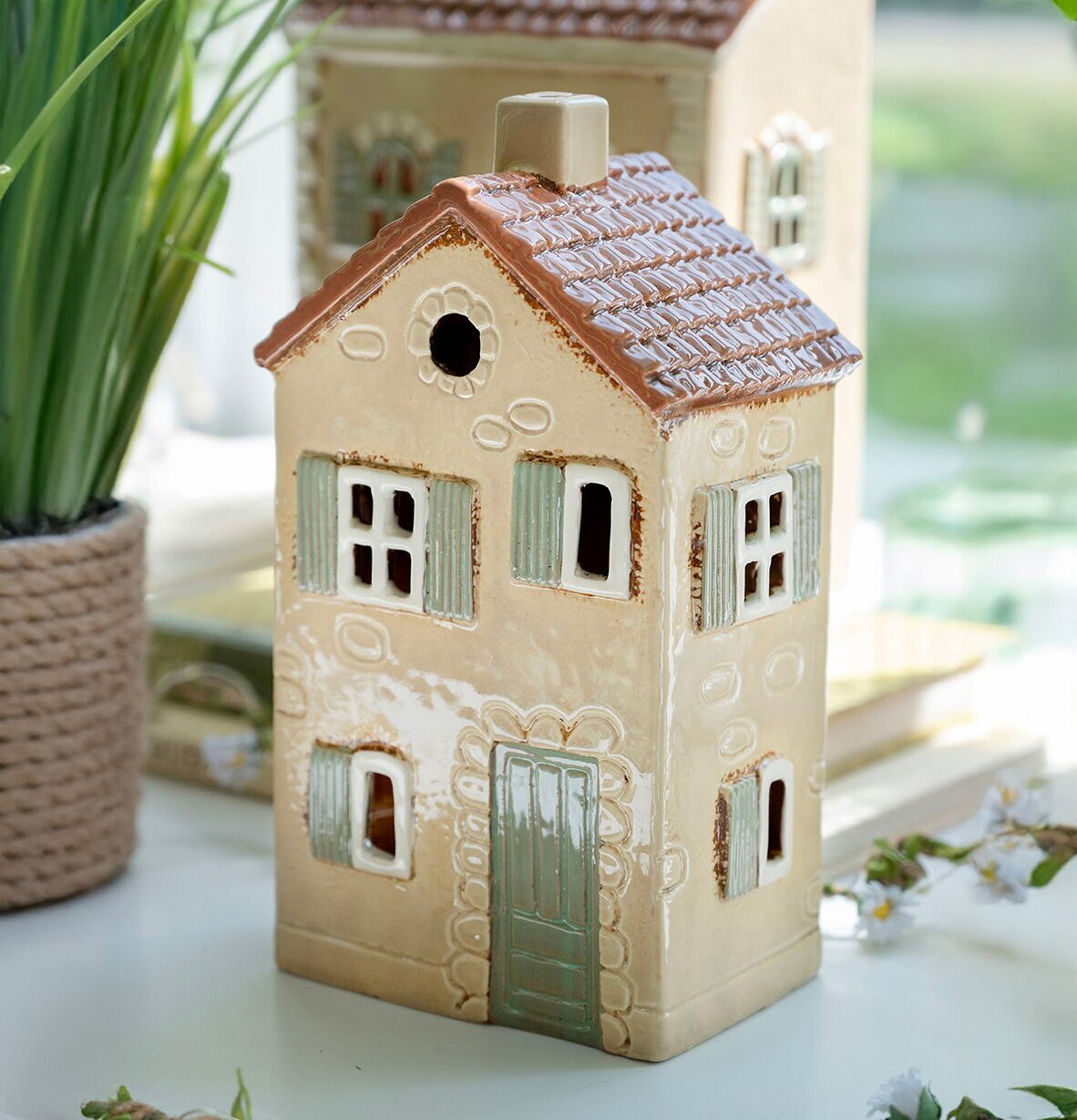 Ljuslykta Hus Beige Det Gamle Apotek Lyktor Endless Light Ljuslyktor